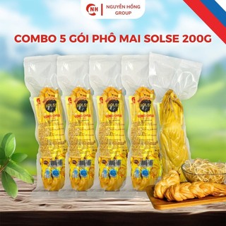 Combo 5 phô mai dây 200g xé sợi hun khói vị mặn Solse Nga snack food ăn vặt cheese