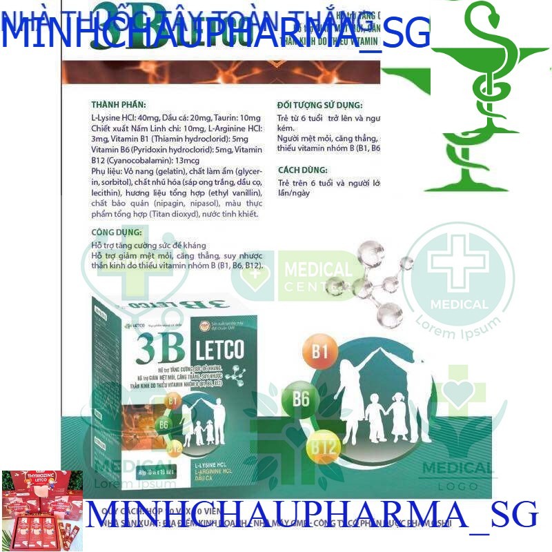 vitamin 3B letco hộp 100 viên