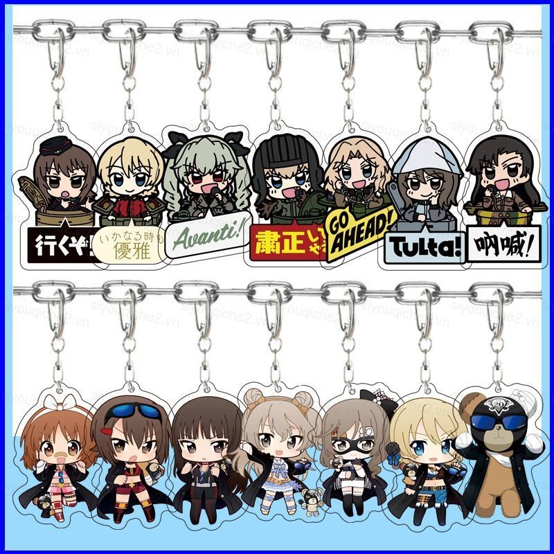 SV Girls Panzer Girls und Panzer Nishizumi Miho Acrylic Móc Khóa Ba Lô Học Sinh Mặt Dây Chuyền Anime