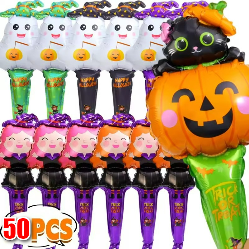 Gậy bóng bay bằng lá bơm hơi Halloween - Bí ngô ma cầm tay Trang trí tiệc - Đồ chơi trẻ em & Đồ dùng quà tặng lễ hội