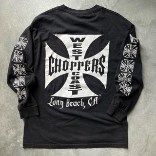  Mỹ Retro westcoastchoppers Áo Thun In Hình Cotton Dài Tay Nam Nữ Áo 