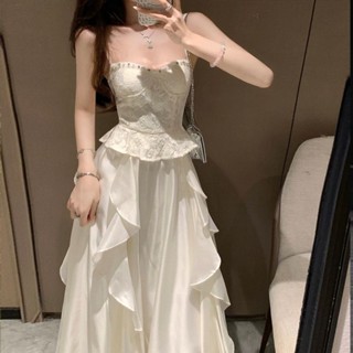 Set Váy Áo Quý Phái Nhẹ Nhàng Kiểu Pháp Tần Tô Váy Nữ Siêu Tiên Nữ Thon Gọn Chiết Eo Khí Chất Cao Cấp