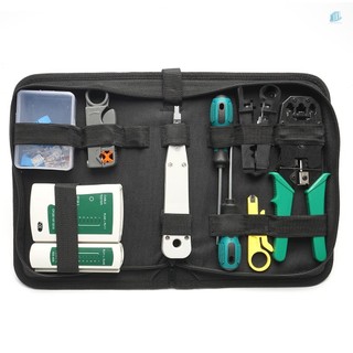 14 Chiếc Di Động Mạng Ethernet Phần Cứng Túi Dụng Cụ Mạng LAN Cáp Crimper Kìm Bộ Dụng Cụ Sửa Chữa Mạng Bộ Dụng Cụ Kép Cáp Mạng Thử Nghiệm