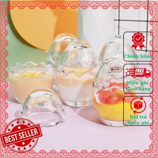 Hũ thủy tinh hình quả trứng, hũ trứng hấp bánh, hũ thuỷ tinh pudding, ly decor cà phê trứng, hũ thủy tinh trứng kèm nắp