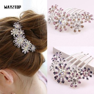 WAY2TOP cài tóc trang trí hoa đính đá xinh xắn cho nữ