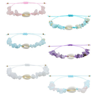 Vòng tay vỏ đá nghiền mới Vòng tay đá thạch anh tím opal