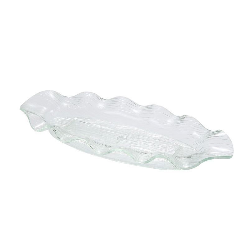Đĩa Sashimi Acrylic đĩa đá sống cá hồi sóng hình bầu dục đĩa Lẩu cá Sashimi hải sản đĩa tự chọn