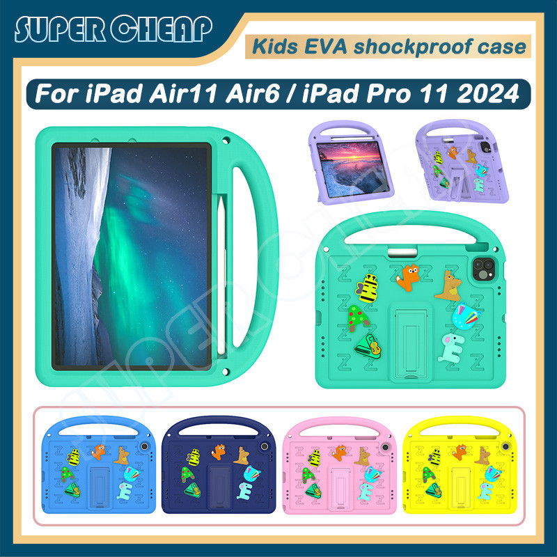 Dành Cho iPad Air6 Air11 2024 iPad Pro 11 2024 Trẻ Em Eva Ốp Lưng Chống Sốc Đứng