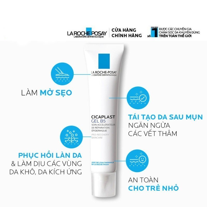 Kem dưỡng giảm mụn ,mờ sẹo, ngăn ngừa vết thâm La Roche Posay Cicaplast Gel B5 40ml.