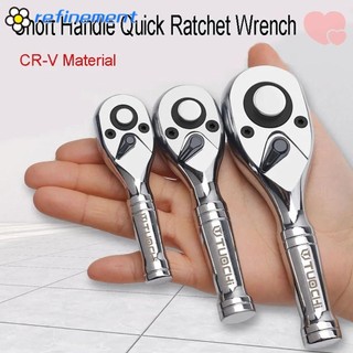 Phần 1 Cái Cờ lê nhỏ gọn, Dụng cụ sửa chữa Cờ lê bánh cóc 72 răng, Tay cầm ngắn bền 1 / 4 3 / 8 1 / 2 Ổ cắm nhanh Mini