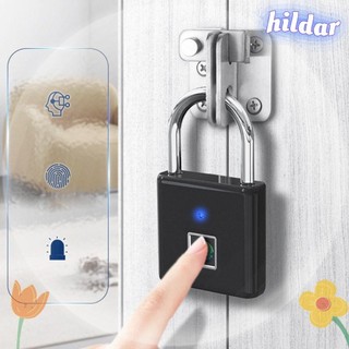 Ổ khóa vân tay thông minh HILDAR, Khóa mật khẩu vân tay chống nước di động, Ổ khóa vân tay sạc USB chống trộm sáng tạo