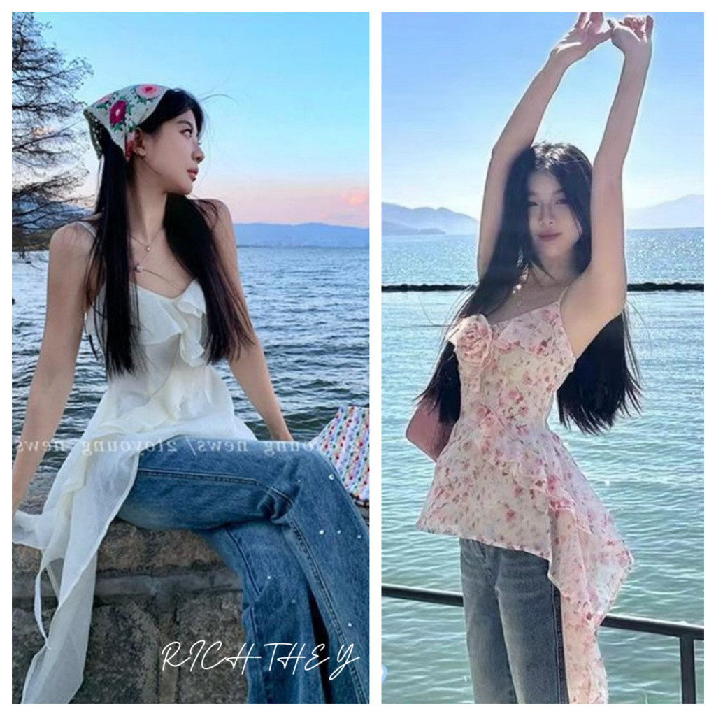 RICH-THEY Áo Yếm Nữ Áo Crop Top Cúp Eo Thời Trang Và Gợi Cảm Mới Cho Mùa Hè | BigBuy360 - bigbuy360.vn