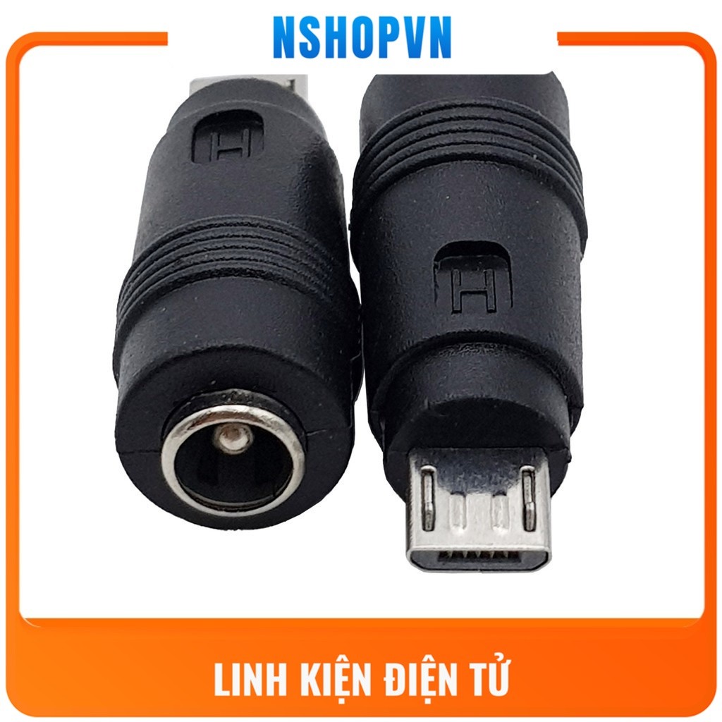 Đầu chuyển đổi DC 5.5x2.1mm sang Micro USB