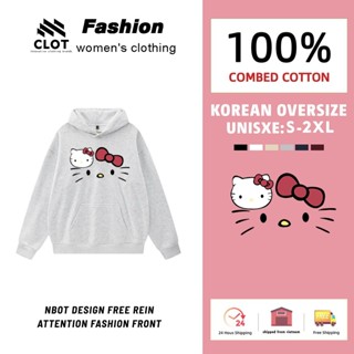 Áo Khoác mùa đông nữ Xám outerity áo khoác Hello Kitty hoodie in hình cute100% cotton local brand CLOT