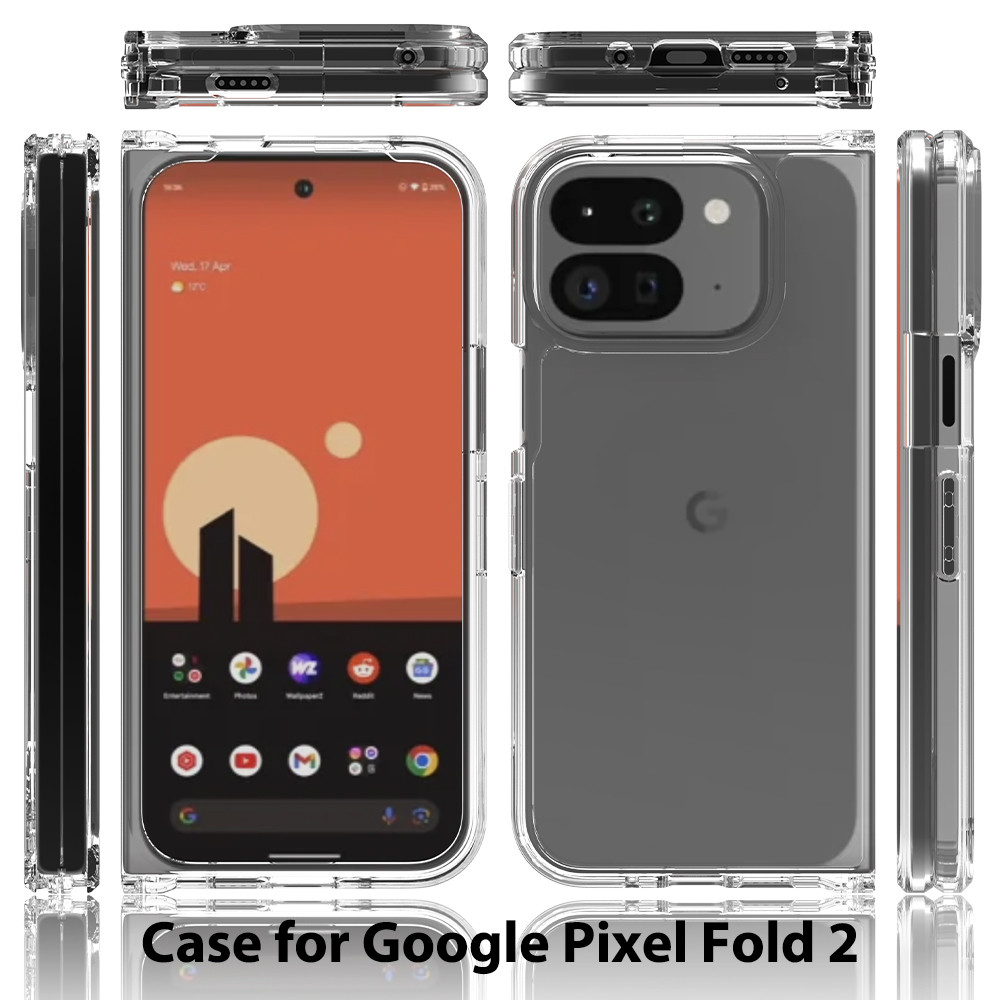 Ốp điện thoại chống sốc trong suốt cho Google Pixel 9 Pro Fold TPU + Arcylic Clear Back Cover cho Pi