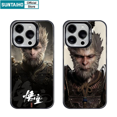 Suntaiho Ốp lưng Iphone Vỏ Thẩm Mỹ Chất Lượng Cao Huyền Thoại Đen Họa Tiết Ngộ Không Ốp Điện Thoại TPU Silicon Mềm Cao Cấp Chống Sốc Cho Iphone 15 14 12 13 11 Pro Max Ốp Lưng