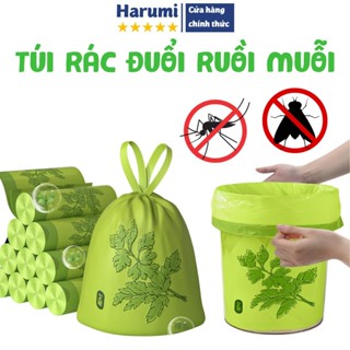 Túi Đựng Rác Hương Ngải Cứu Xua Đuổi Ruồi Muỗi, Siêu Dai, Có Dây Rút, Túi Rác Đuổi Muỗi, Túi Rác Đuổi Côn Trùng