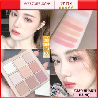   Hàng mới về  Bảng phấn mắt tone NUDE cao cấp dạng nén 9 màu nhũ và lì lâu trôi chống thấm nước 