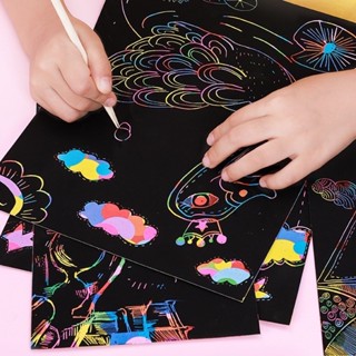 Tập 10 tờ giấy ma thuật cầu vồng a4 8K sổ vẽ ma phép thuật vẽ tranh cho trẻ em sáng tạo đồ chơi thông minh-MERCA 