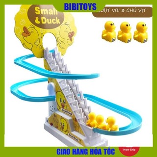 Đồ chơi cầu trượt Vịt vàng leo cầu thang với âm thanh vui nhộn + Đèn nháy đẹp mắt
