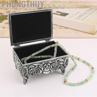 PhongThuy Hộp đựng đồ trang sức cổ điển Hợp kim trang trí dung tích lớn cho nhẫn bông tai