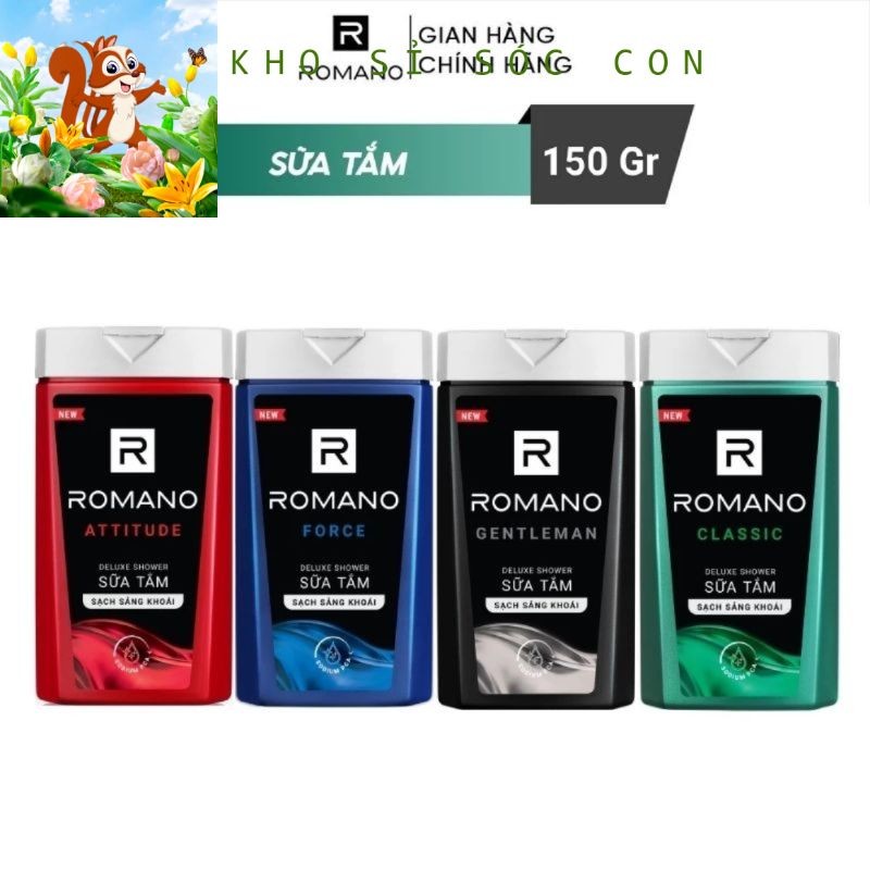 Sữa tắm Romano classic / Romano Attitude / Romano Gentleman / Romano Force 150 gr soc.con92 soc.con92