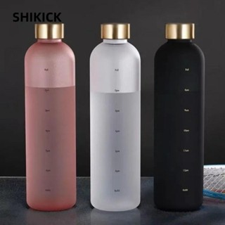 Cốc uống nước có tỷ lệ thời gian SHIKICK, Bình nước nhẹ 1000ml, Cốc nước chống rò rỉ bằng nhựa di động chịu nhiệt độ cao
