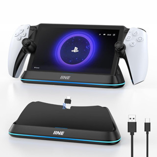 Dành cho máy chơi game PlayStation Portal console dock sạc nhanh PS5 Cổng thông tin phát trực tuyến bảng điều khiển trò chơi đế sạc với đèn RGB và cáp sạc loại C từ tính