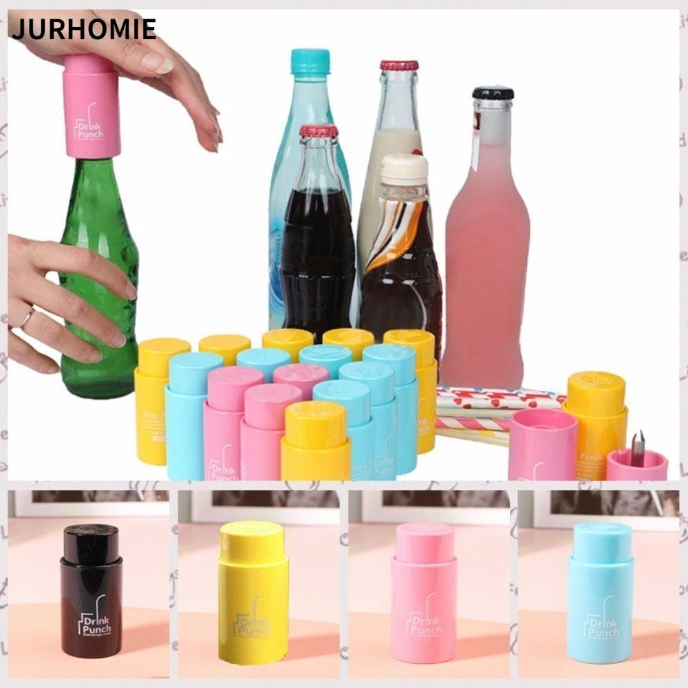 Dụng cụ mở nắp chai JURHOMIE, Máy đục lỗ chai nước giải khát cỡ nhỏ hình trụ, Máy tạo lỗ nắp chai tiết kiệm nhân công mùa hè
