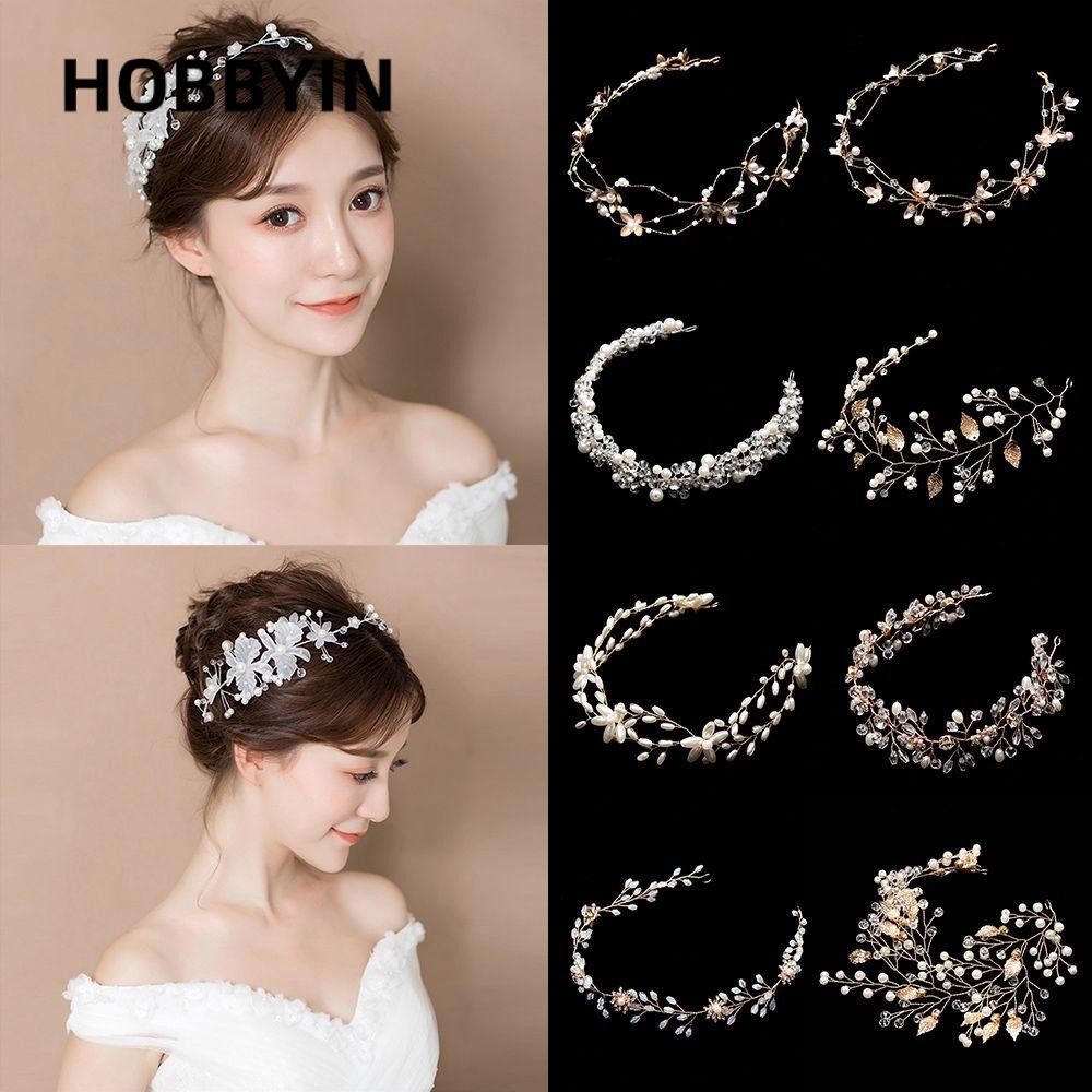 HOBBYIN Băng Đô Cài Tóc Đính Đá Lấp Lánh Thời Trang Cho Nữ