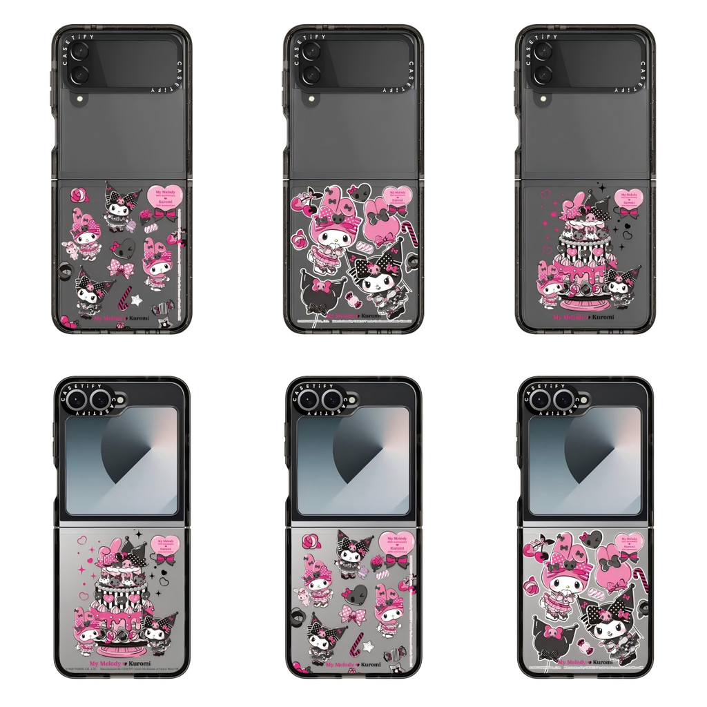 Ốp điện thoại tác động kỷ niệm My Melody & Kuromi cho Samsung Galaxy Z Flip 5 6, Vỏ bọc