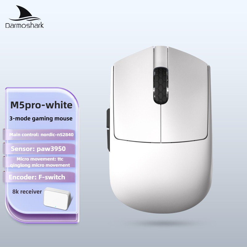 Darmoshark M5 PRO 8K Gaming Mouse Wireless Bluetooth PAM3950 30000DPI Mini Mice for Laptop Office PC