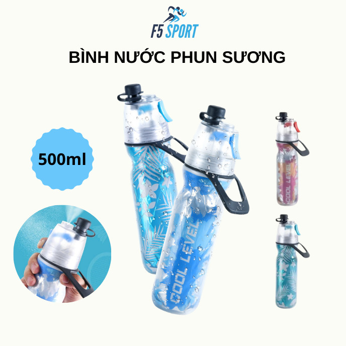 Bình nước phun sương, bình nước thể thao giữ lạnh 500ml tiện dụng khi chơi Pickleball, đạp xe