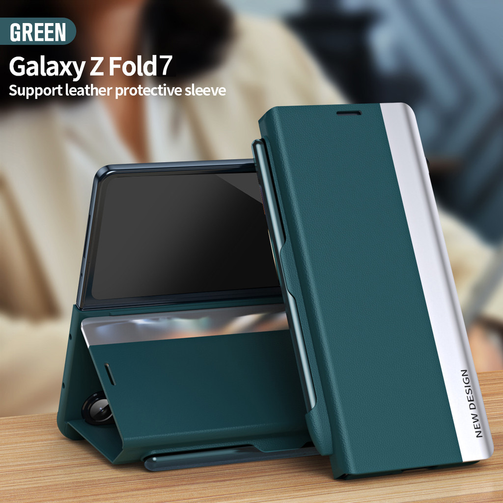 Bao Da PU Lật Dành Cho Samsung Galaxy Z Fold 7 6 5 4 3 2 Fold7 5G Ví Đứng Sách Vỏ Điện Thoại