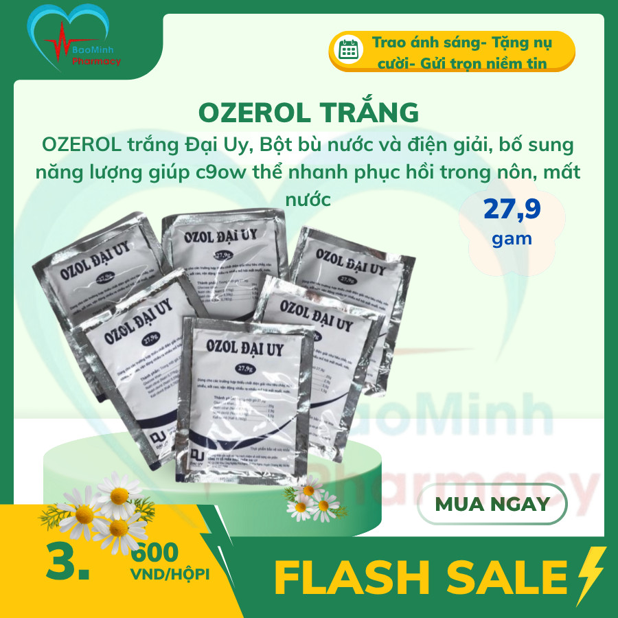 OZEROL trắng Đại Uy (27,9g) - Bột bù nước và điện giải