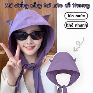 Mũ tai mèo dễ thương - Chống Nắng UV, Che Nắng Toàn Diện, Đi chơi, du lịch, thuận tiện và phong cách