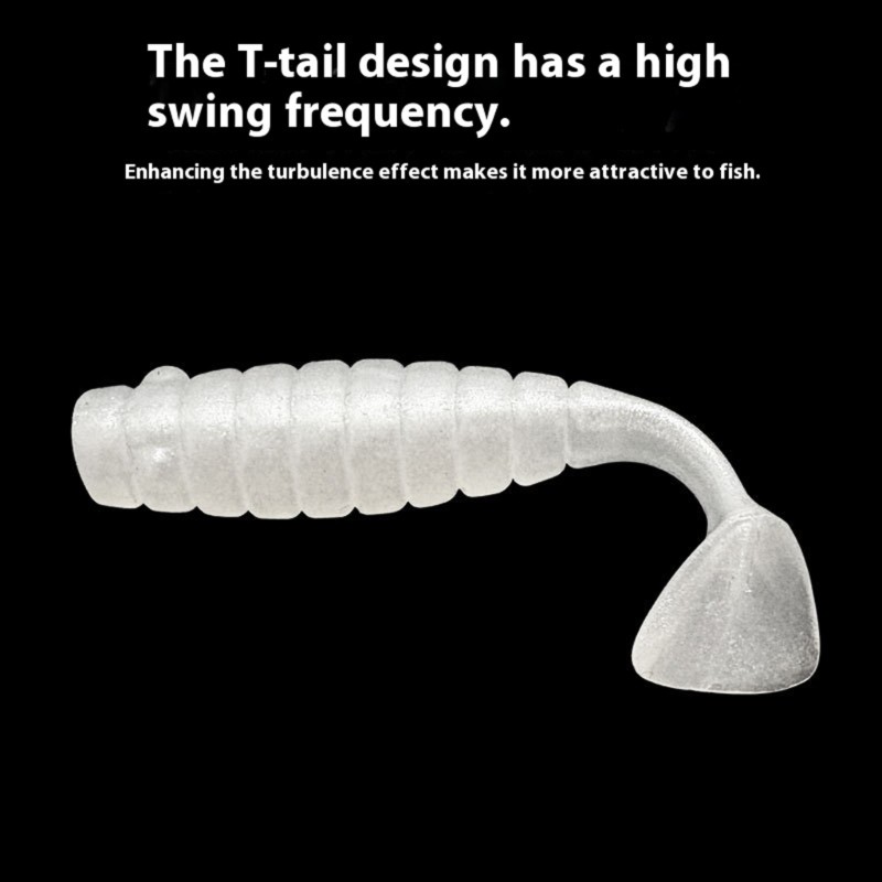 Treeling 10 Cái 4cm Mái Chèo Đuôi Swimbaits T Đuôi Mồi Câu Cá Mềm Cho Cá Hồi Giun Mồi Câu Cá Ba