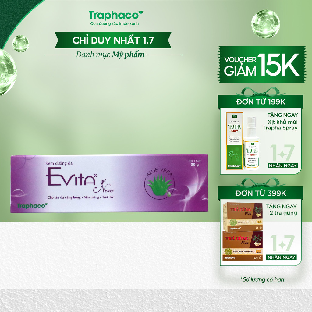 Mỹ phẩm Kem Dưỡng Da Evita New Traphaco- Hỗ Trợ Dưỡng Ẩm, Ngăn Ngừa Lão Hoá,Nám Trên Da,Giúp Da Căng