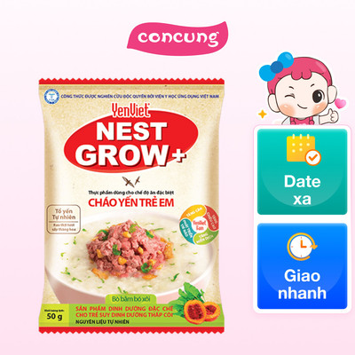 Cháo Yến Trẻ Em YenViet Nest Grow - Bò Bằm Bó Xôi 50g