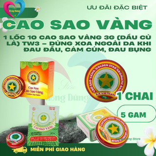  1 lốc 10 Cao sao vàng 3g  dầu cù là  TW3 – Dùng xoa ngoài da khi đau đầu cảm cúm đau bụng 