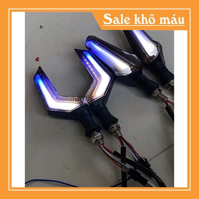 Đèn Xi Nhan LED Kiểu Audi Hiệu Ứng Chạy, Mẫu Chữ Z, Demi Đa Sắc, Điện 12V Cho Xe Máy Xe Điện