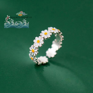 Tốt Lànhrui1 Vintage Hoa Cúc Nhẫn Dành Cho Nữ Dễ Thương Hoa Nhẫn Có Thể Điều Chỉnh Mở Ngón Tay Nhẫn Cưới Đính Hôn Nhẫn Xu Hướng Nữ Trang Sức Tốt ggods