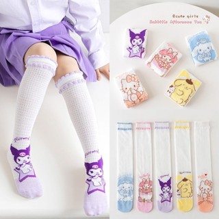 Anime Tất Kuromi Cinnamoroll Hello Kitty Tất Dài Sanrio Trẻ Em Bé Gái Hoạt Hình Tất Kawaii Hàn Quốc Vớ Tất