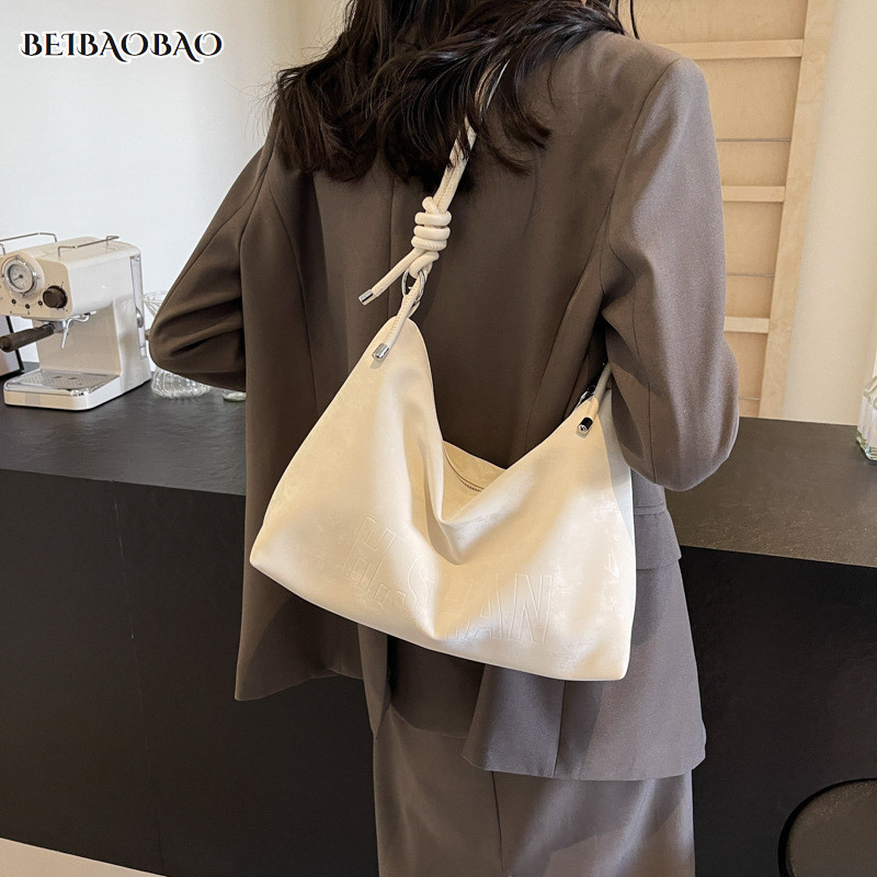 BEIBAOBAO Phiên bản Hàn Quốc của túi đeo vai dung tích lớn đơn giản, túi đi lại tote thời trang thông thường mới
