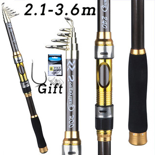 Cần câu cá Sougayilang quay bằng sợi carbon 99% dạng xếp gọn kích thước 2.1M 2.4M 2.7M 3.0M