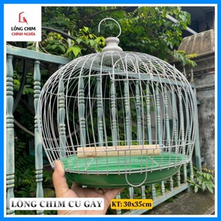 Lồng chim cu gáy kích thước 30x35cm, lồng sắt sơn xám siêu đẹp (tặng kèm áo lồng) - lồng chim Chính Nghĩa