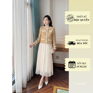 Chân váy dập ly 3 lớp thiết kế Charme 10142