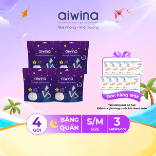 Combo 4 Băng vệ sinh quần Aiwina ngày và đêm size S/M gói 3 miếng
