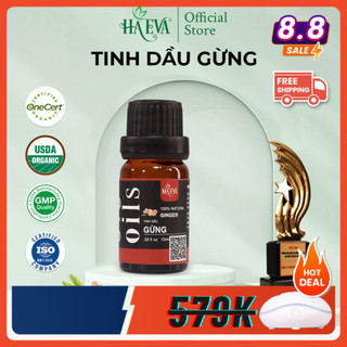 [HAEVA Official] Tinh Dầu Gừng HA EVA - Tinh Dầu Xông Phòng 100% Thiên Nhiên, Giúp Giải Cảm