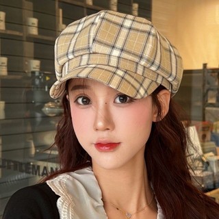 Mismemo Kẻ Sọc Nón Hình Bát Giác Nữ Thu Đông Phù Hợp Kẻ Sọc Tính Khí Thể Hiện Mặt Nhỏ Đầu Lớn Tuần Hoàn Mới